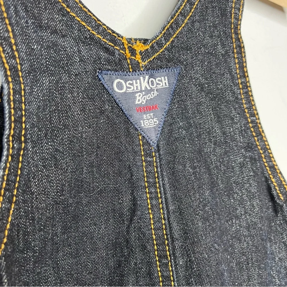 OshKosh Engineers Crew Toddler Boys Blue Denim‎ Overalls Snap Closure